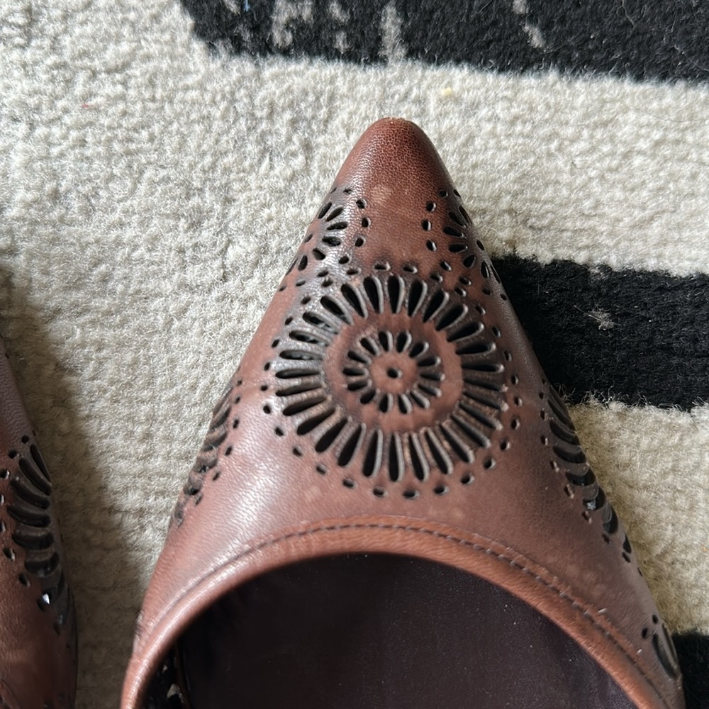 Aldo Dark Brown Cutout Heels - Picture 8 of 9
